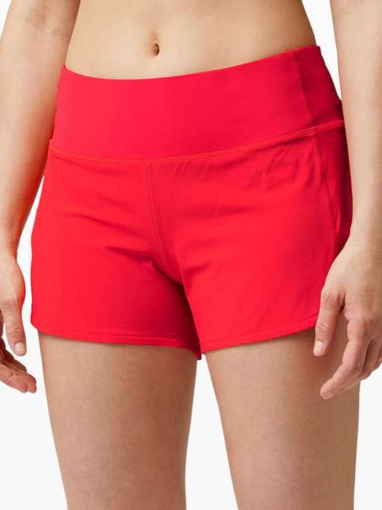 Lululemon Speed Up Short Long *4" Updated Fit * Flawed - 8 Carnation Red